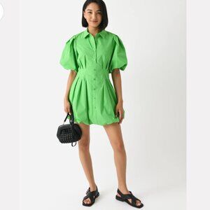 Simkhai Cleo Balloon Pintuck Poplin Dress NWT